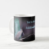 Türkis Blue Rosenknospe Floral Art Personalisiert Kaffeetasse (Vorderseite Links)