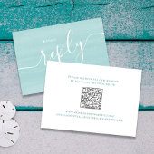Türkis Blue Script Wedding RSVP