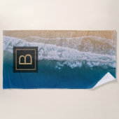 Türkis Blue Sea Palm Coast Sandy Beach Florida Strandtuch (Vorderseite)