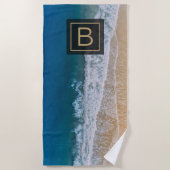 Türkis Blue Sea Palm Coast Sandy Beach Florida Strandtuch (Vorderseite)