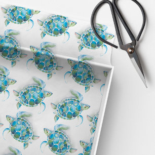 Türkis Blue Sea Turtle Beachy Seidenpapier