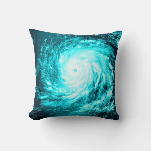 Türkis Blue Spiralwasser Whirlpool Kissen (Vorderseite)