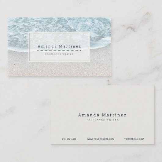 Türkis Blue Tropical Ocean Beach Visitenkarte (Vorne/Hinten)