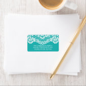 Türkis Blue Vintag Lace Rücksendeadresse Adressaufkleber (Insitu)