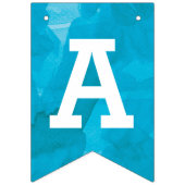 Türkis Blue Watercolor Happy Birthday Wimpelkette (Dritte Fahne)