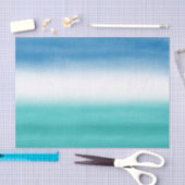 Türkis Blue Watercolor Ombre Seidenpapier (Handwerk)