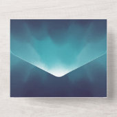Türkis Blue Waves Ombre Wedding All In One Einladung (Rückseite)