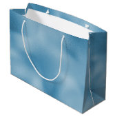 Türkis Blue Wedding Große Geschenktüte (Rückseite Schrägansicht)