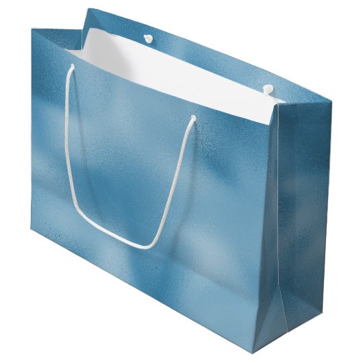 Türkis Blue Wedding Große Geschenktüte (Vorderseite Schrägansicht)