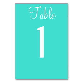 Türkis Blue Wedding Table No. Cards Tischnummer