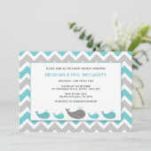 Türkis Blue Whales Boy Baby Dusche einladen Einladung (Stehend Vorderseite)