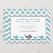 Türkis Blue Whales Boy Baby Dusche einladen Einladung (Vorne/Hinten)