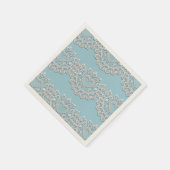 Türkis Blue White Lace Heart Wedding Bridal Serviette (Ecke)
