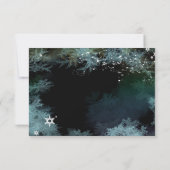 Türkis Blue Winter Forest Wedding RSVP Card (Rückseite)