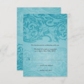 Türkis Blühend Hochzeitsreaktion RSVP Karte (Vorne/Hinten)