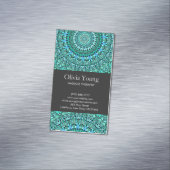 Türkis-BlumeMandala Magnetische Visitenkarte (Beispiel)