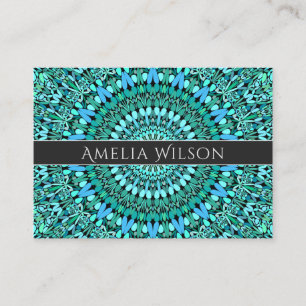 Türkis-BlumeMandala Visitenkarte