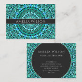 Türkis-BlumeMandala Visitenkarte (Vorne/Hinten)