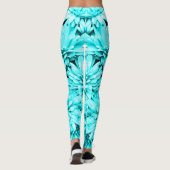 Türkis-Blumen-Leggings Leggings (Rückseite)