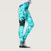 Türkis-Blumen-Leggings Leggings (Rechts)