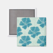 Türkis-Blumen-Muster-Magnet Magnet (Vorderseite/Rückseite)