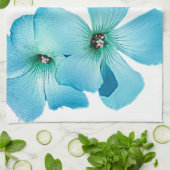 TÜRKIS-BLUMEN-POWER GESCHIRRTUCH (Gefaltet)