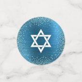 Türkis B'nai Mitzvah Gold Script Wasserfarbe Konfetti (Klein Vorderseite)