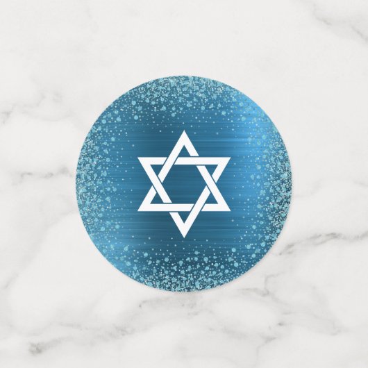 Türkis B'nai Mitzvah Gold Script Wasserfarbe Konfetti (Klein Vorderseite)