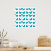Türkis Bold Butterfliegen Poster (Küche)