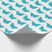 Türkis Bold Mod Butterflies Geschenkpapier (Ecke)