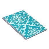 Türkis Bold Mod Damask Notizblock (Rechte Seite)