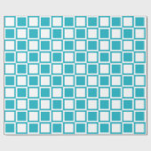 Türkis Bold Mod Squares Geschenkpapier (Flach)