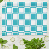 Türkis Bold Mod Squares Geschirrtuch (Gefaltet)