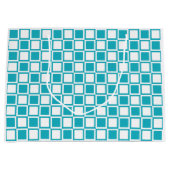Türkis Bold Mod Squares Große Geschenktüte (Vorderseite)