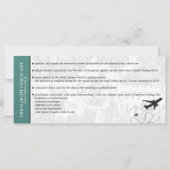 Türkis Brasilien Hochzeit Boarding Pass Einladung (Rückseite)