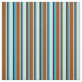 Türkis, Braun, Deep Sky Blue und Black Lines Stoff (Muster)