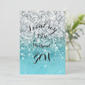 Türkis Bridesmaid Einladung (Stehend Vorderseite)