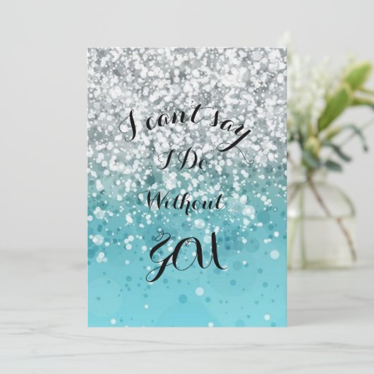 Türkis Bridesmaid Einladung (Stehend Vorderseite)