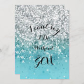 Türkis Bridesmaid Einladung (Vorne/Hinten)