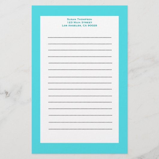 Türkis Briefpapier (Vorderseite)