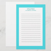 Türkis Briefpapier (Vorne/Hinten)