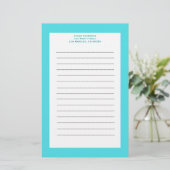 Türkis Briefpapier (Stehend Vorderseite)