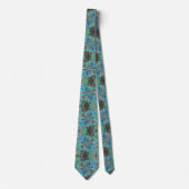 Türkis & Brown Abstrakt Swirl Neck Tie Krawatte (Vorderseite)