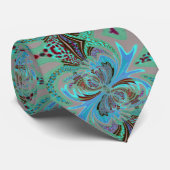 Türkis & Brown Abstrakt Swirl Neck Tie Krawatte (Gerollt)