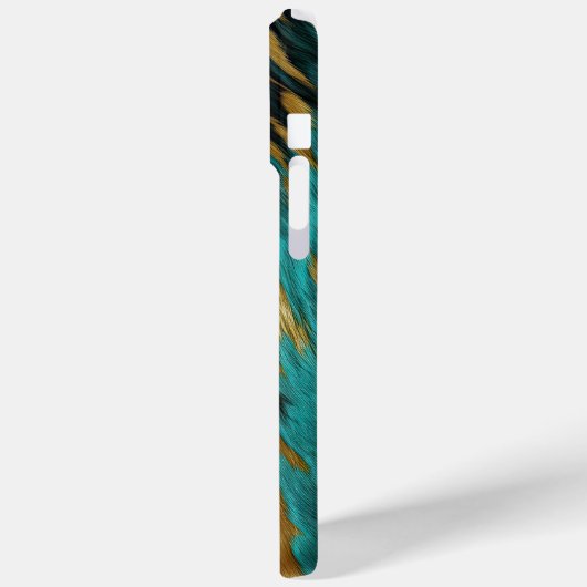 Türkis Brown Gold Cowhid Case-Mate iPhone Hülle (Rückseite / Links)