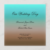 Türkis-Brown Tropical Wedding Programm (Vorderseite)