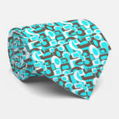 Türkis, Brown u. weiße OPkunst-Krawatte Krawatte (Gerollt)