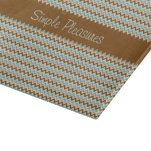 Türkis-Brown-Zickzack-Muster Schneidebrett (Ecke)