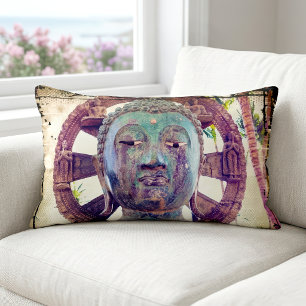 Türkis Buddha asiatische Metallstatue Fotografie Lendenkissen
