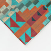 Türkis Burnt Orange Brown Mosaik Art Pattern Fleecedecke (Ecke)
